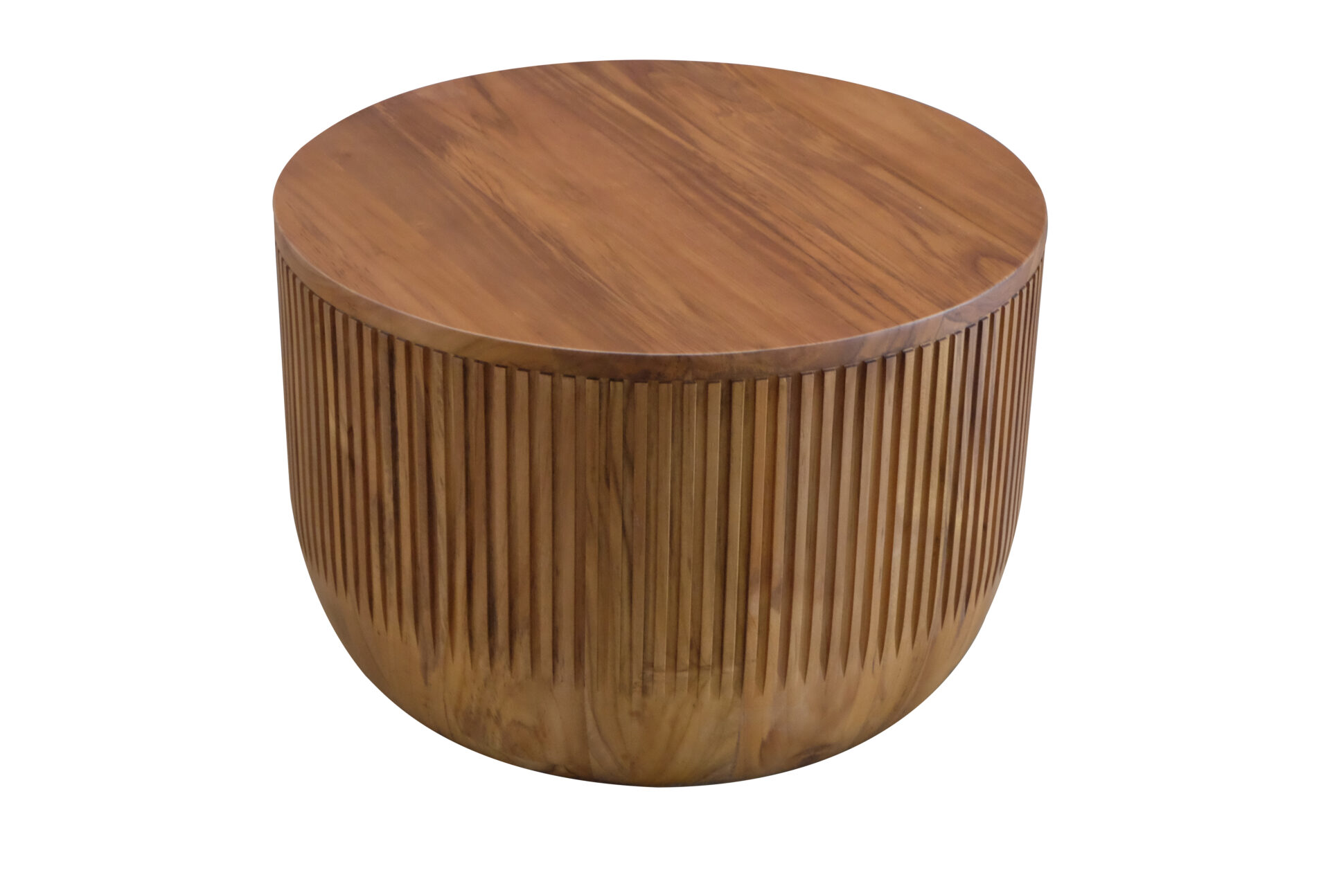 Fluted Drum Teak Coffee Table